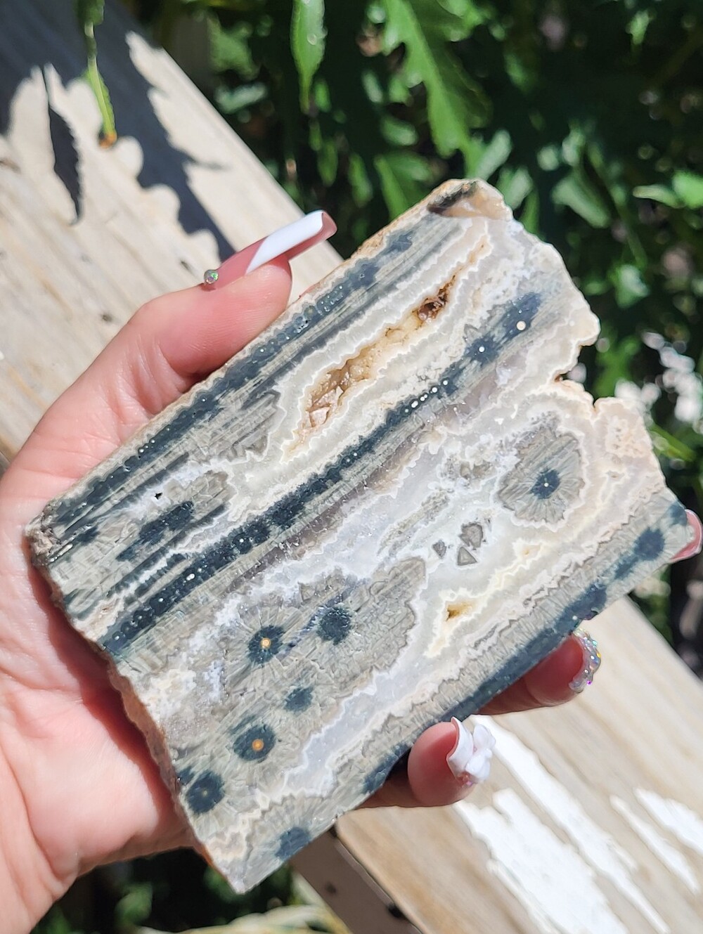 Rare First Vein Old Stock Ocean Jasper Slab Decorative Stone Crystal